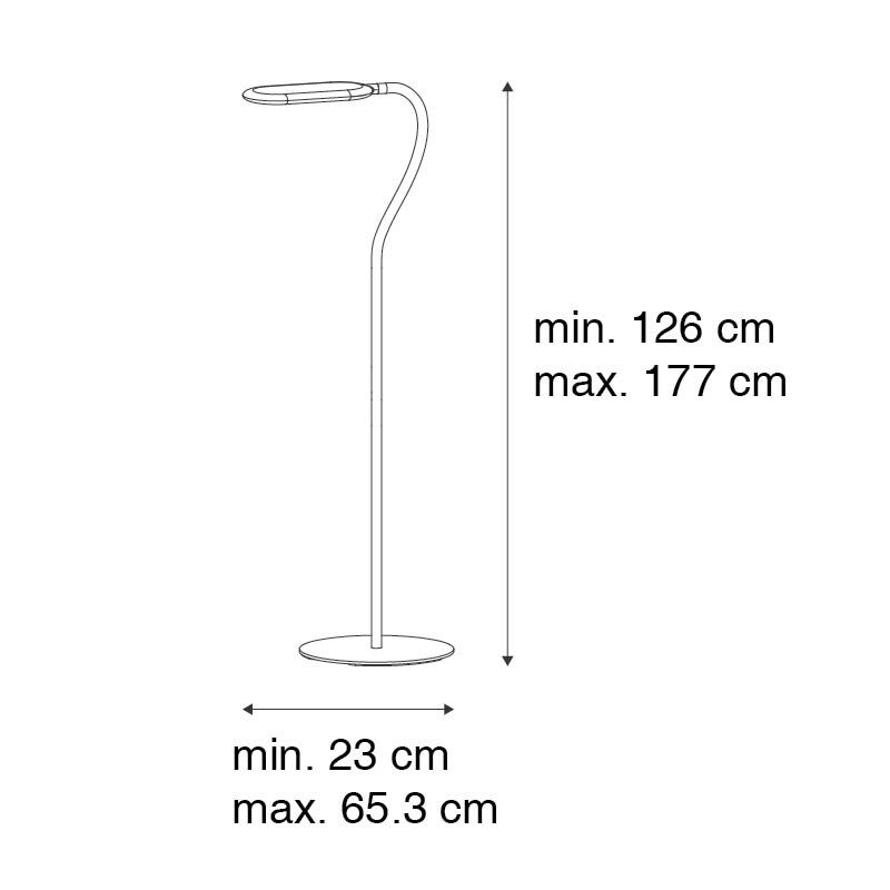 Moderne vloerlamp zwart dimbaar incl. LED - Kiril