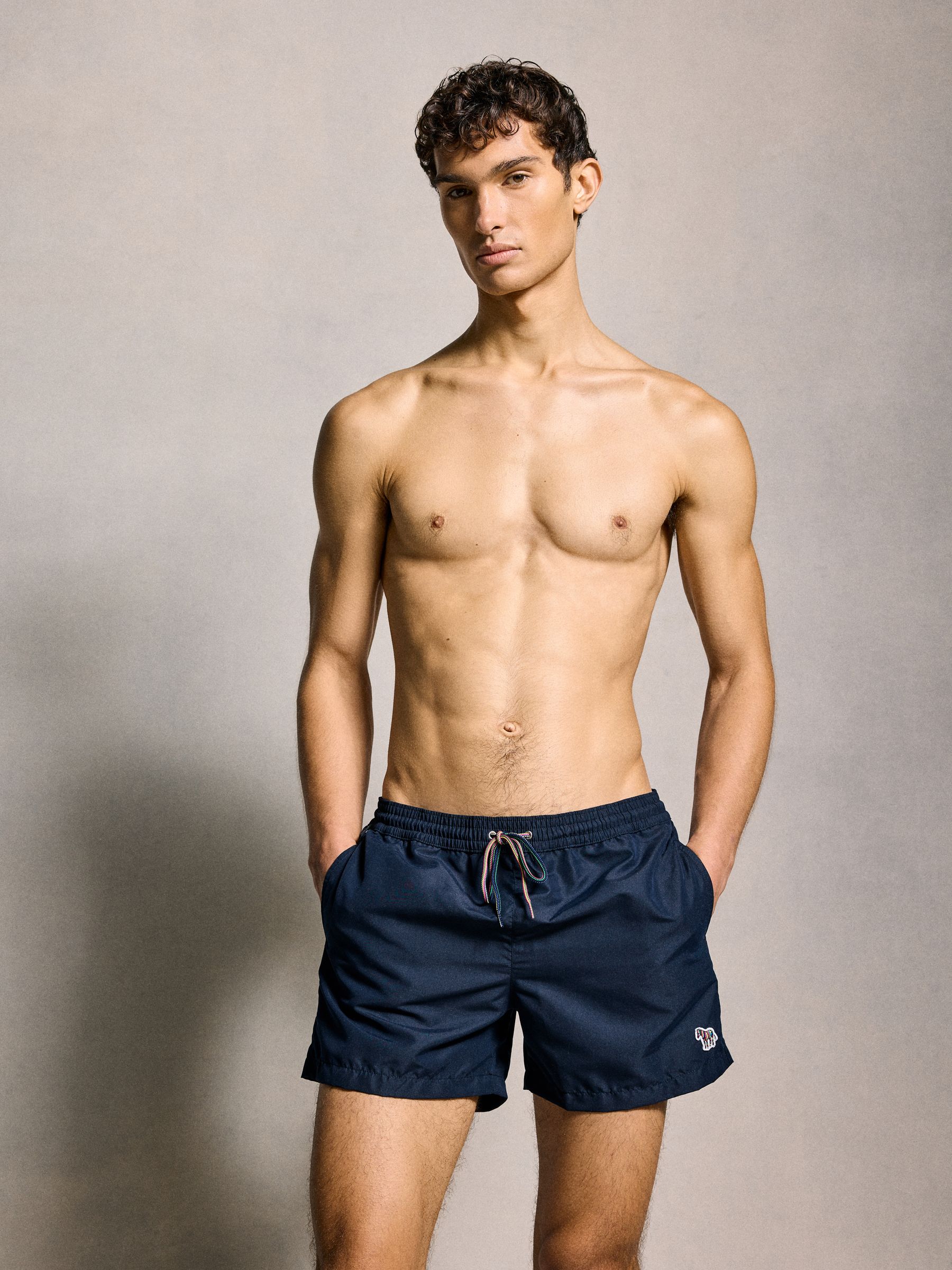Marineblauw - PS Paul Smith Regular Fit Logo Shorts