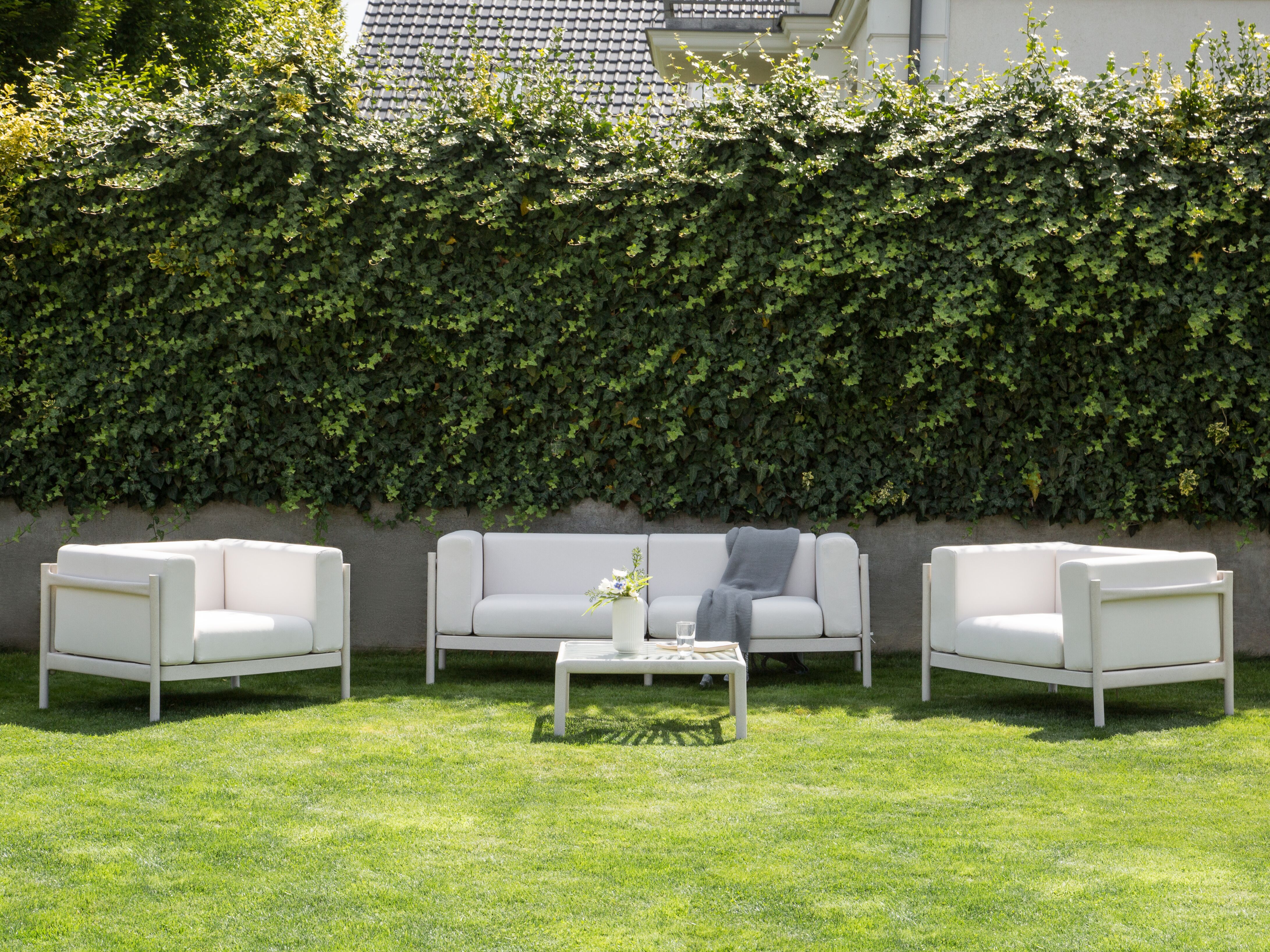 Loungeset met tafel 4-zits FERRETTI Lichtbeige