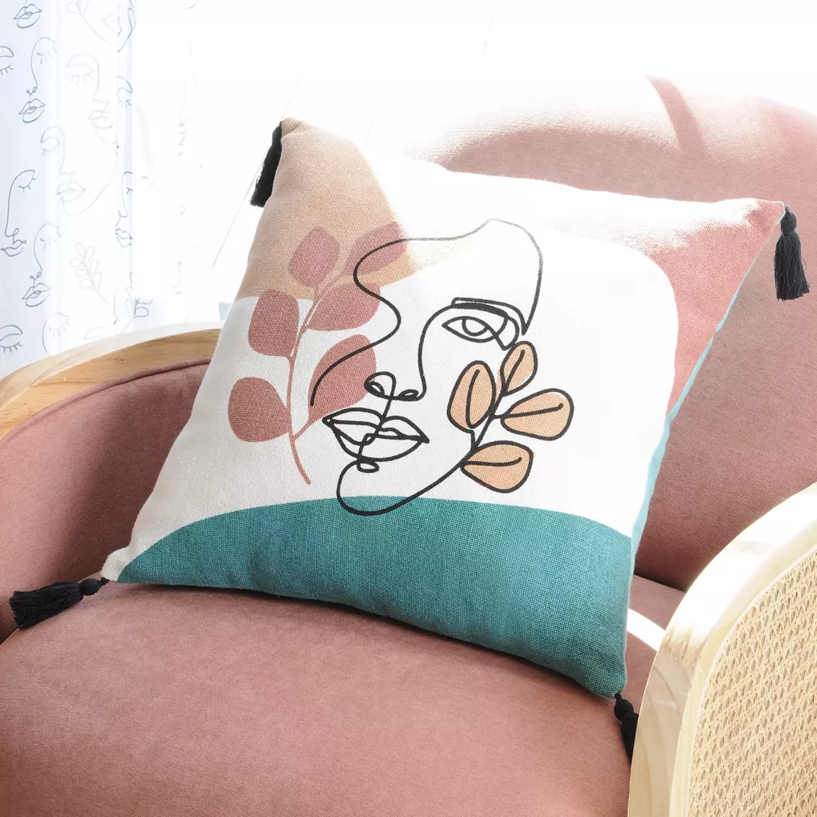Coussin carré (40 cm) Esquisse Multicolore