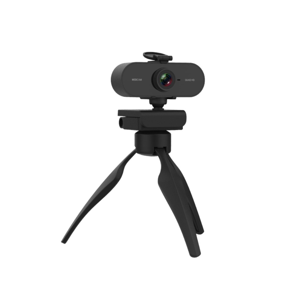 USB Webcam 1440p HD Kamera Laptop / PC mit Mikrofon   Tripod Halterung - Schwarz