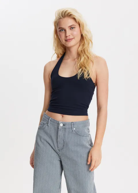 Halter top rond blauw (BLW.D)