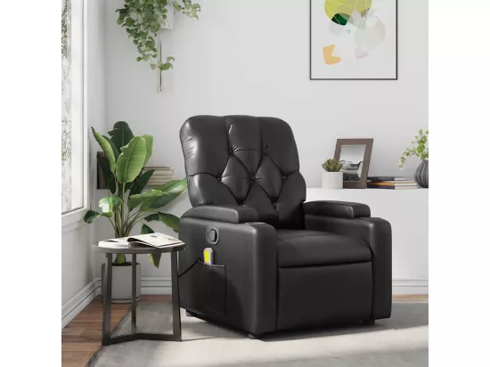 Fauteuil de massage inclinable Noir Similicuir