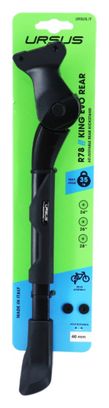BEQUILLE VELO LATERALE ARRIERE URSUS KING EVO REAR 24-28'' NOIRE REGLABLE FIXATION 2 VIS SUR BASE ENTRAXE 40mm - SUPPORTE 35Kgs (LIVRE SUR CARTE)