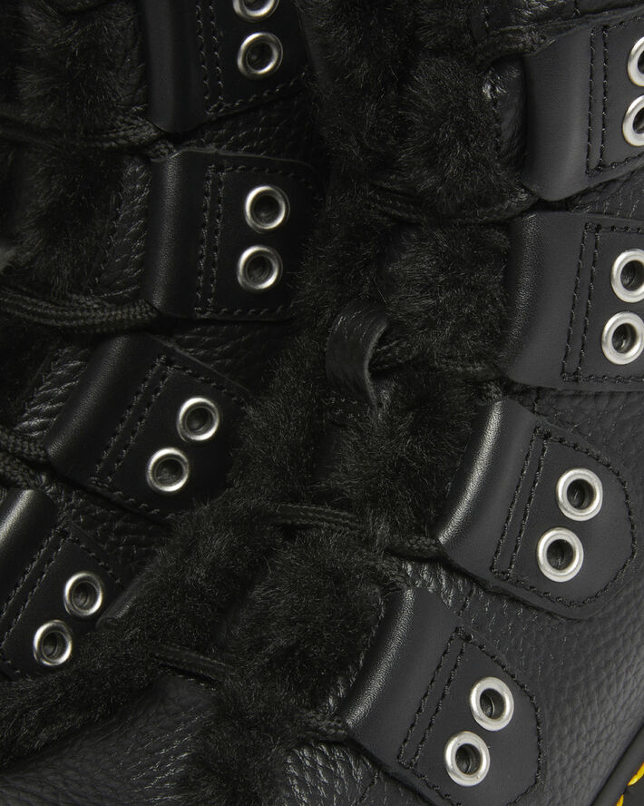 Dr. Martens 1460 Ltt Fl Black Milled Nappa Wanama Milo Fur Black