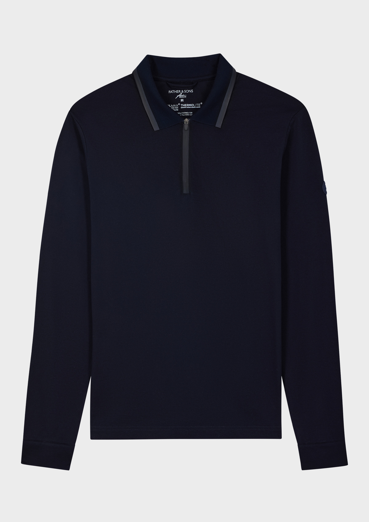 Polo Perspicace en coton mélangé uni bleu marine