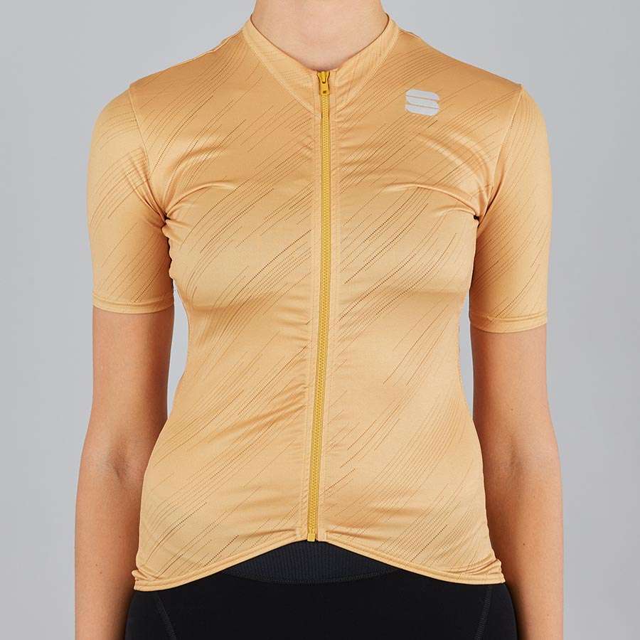 Sportful Flare Fietsshirt Korte Mouwen Goud Dames