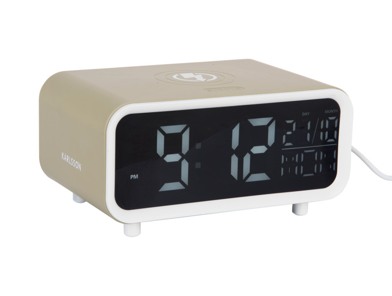 Alarm Clock Chunky LED w. Phone Charger KA6054BL Classic blue