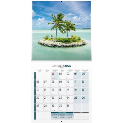 Calendrier illustré BOUCHUT 15 x 15 cm DESTINATIONS DE REVE 70 %