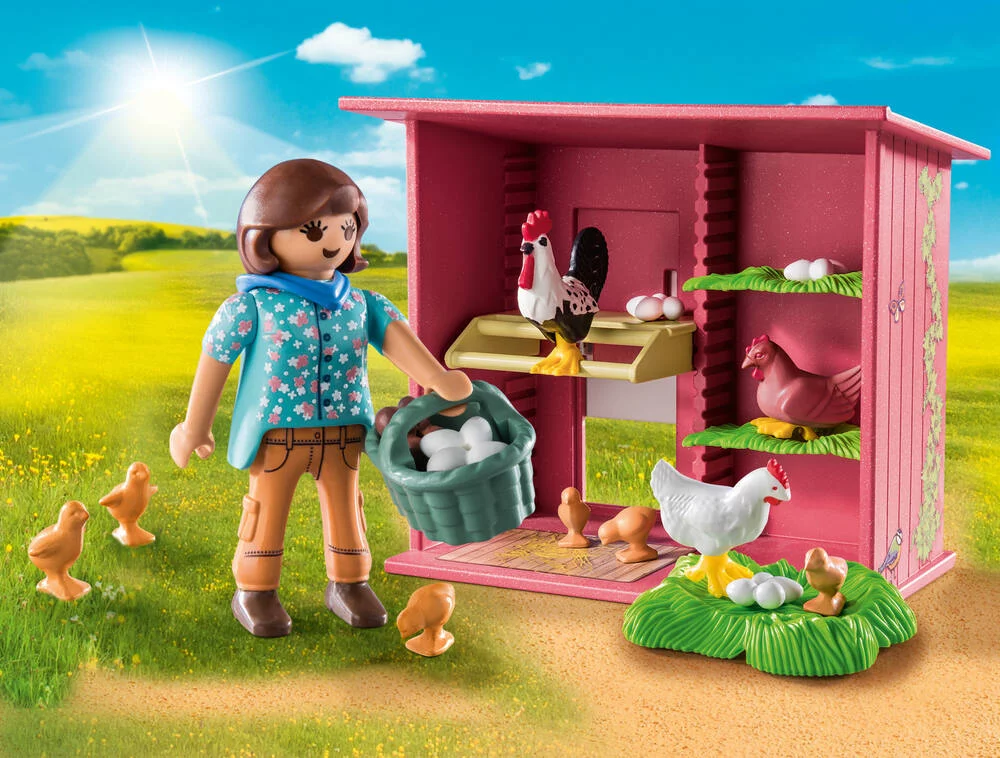 AGRICULTRICE ET POULAILLER -71308