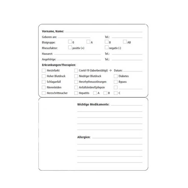 Notfall-Info-Kartenhülle für die Gesundheitskarte, 1 St