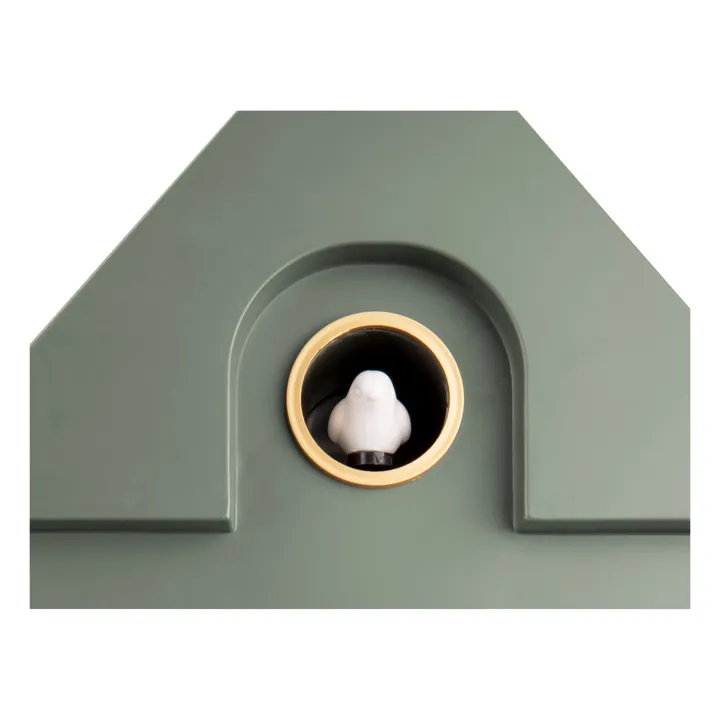 Present Time Horloge à pendule Modern Cuckoo | Vert foncé