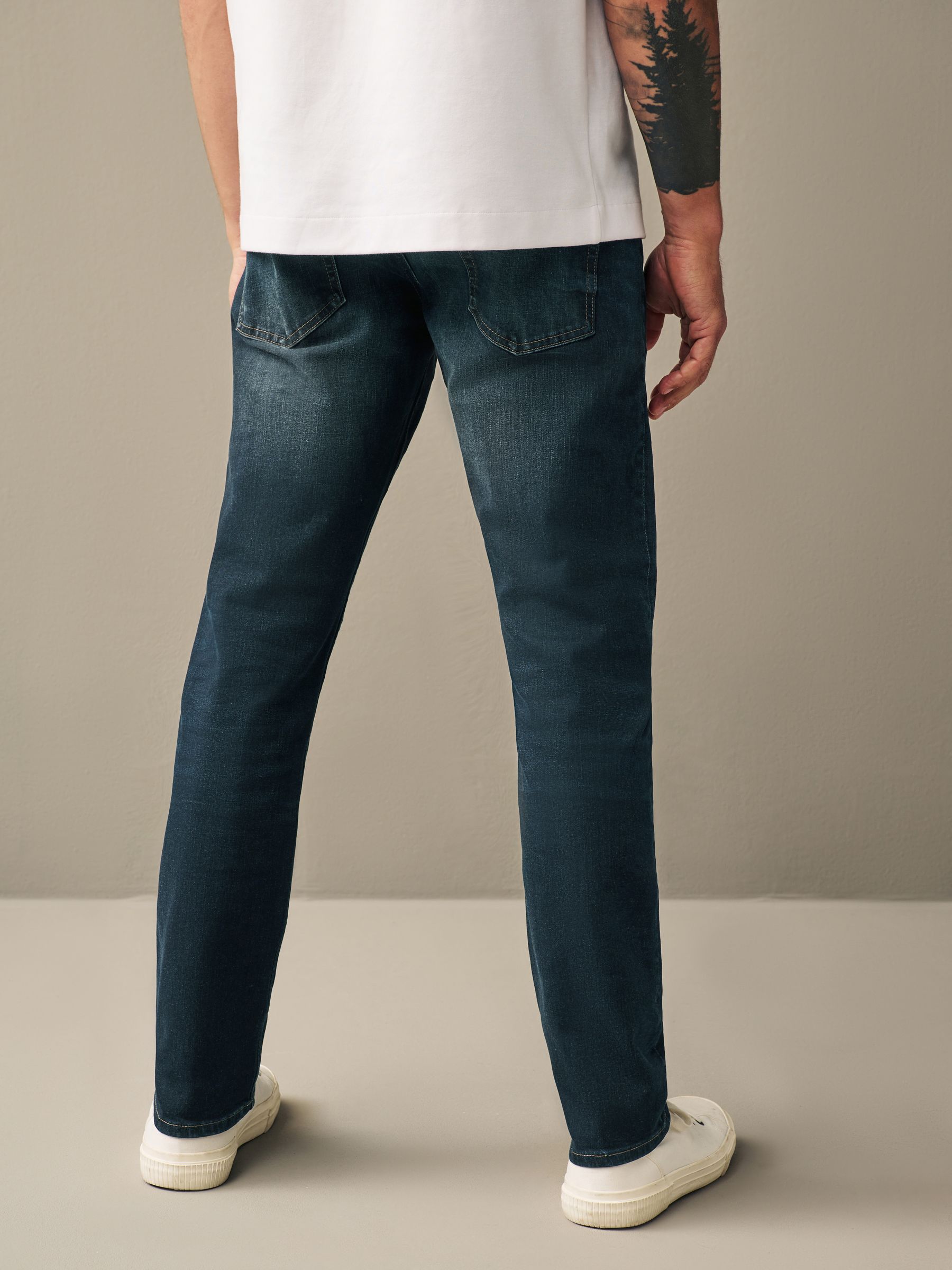 Diepblauw - Slim Fit - Authentieke stretch denim jeans