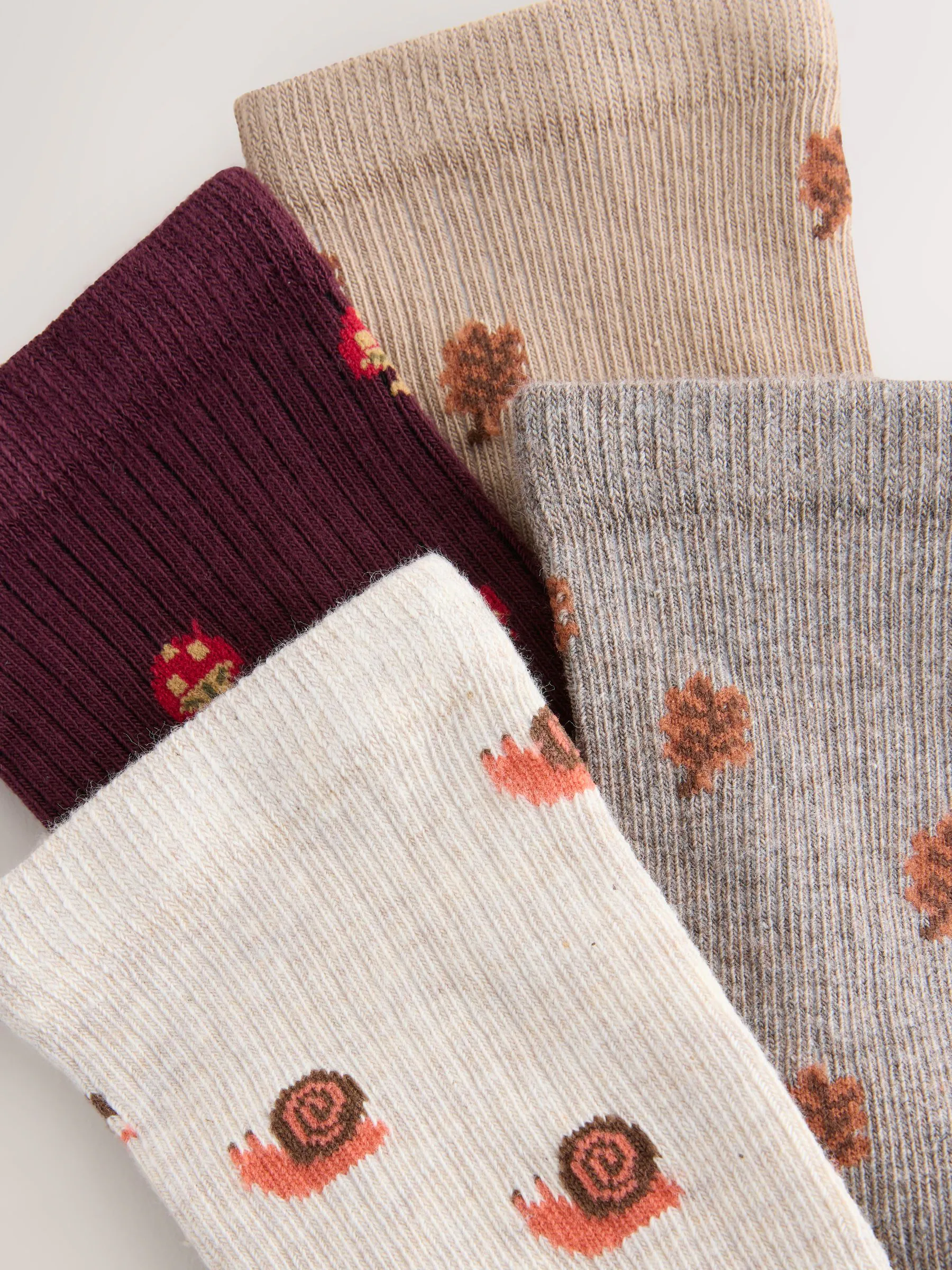 Herfstdieren Ditsy - Set van 4 paar enkelsokken