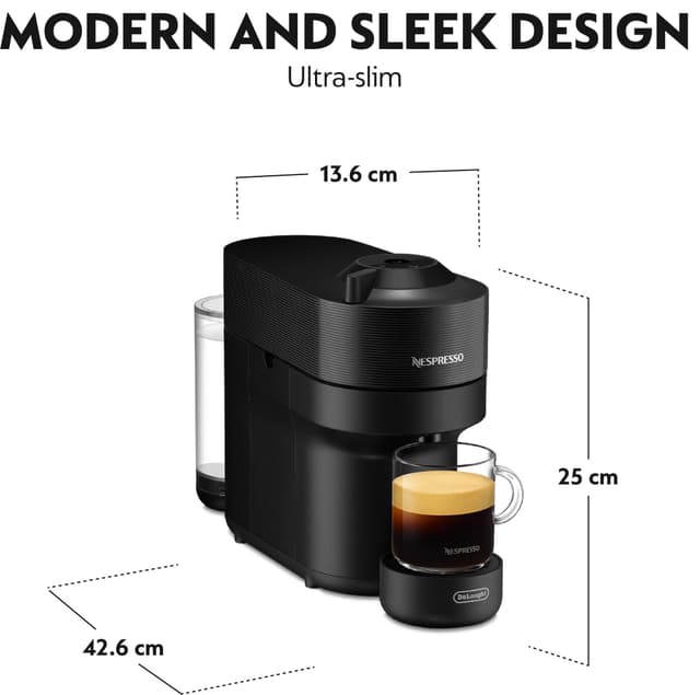 Nespresso Vertuo Pop kaffemaskine fra DeLonghi ENV90.B (sort)
