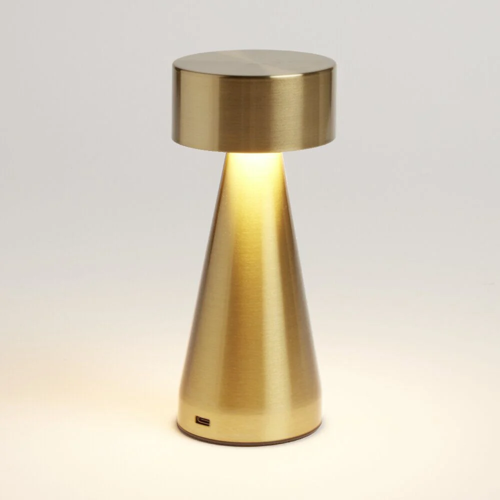 Lampe de table Squari USB tactile doré Ø9,5xH22,5cm