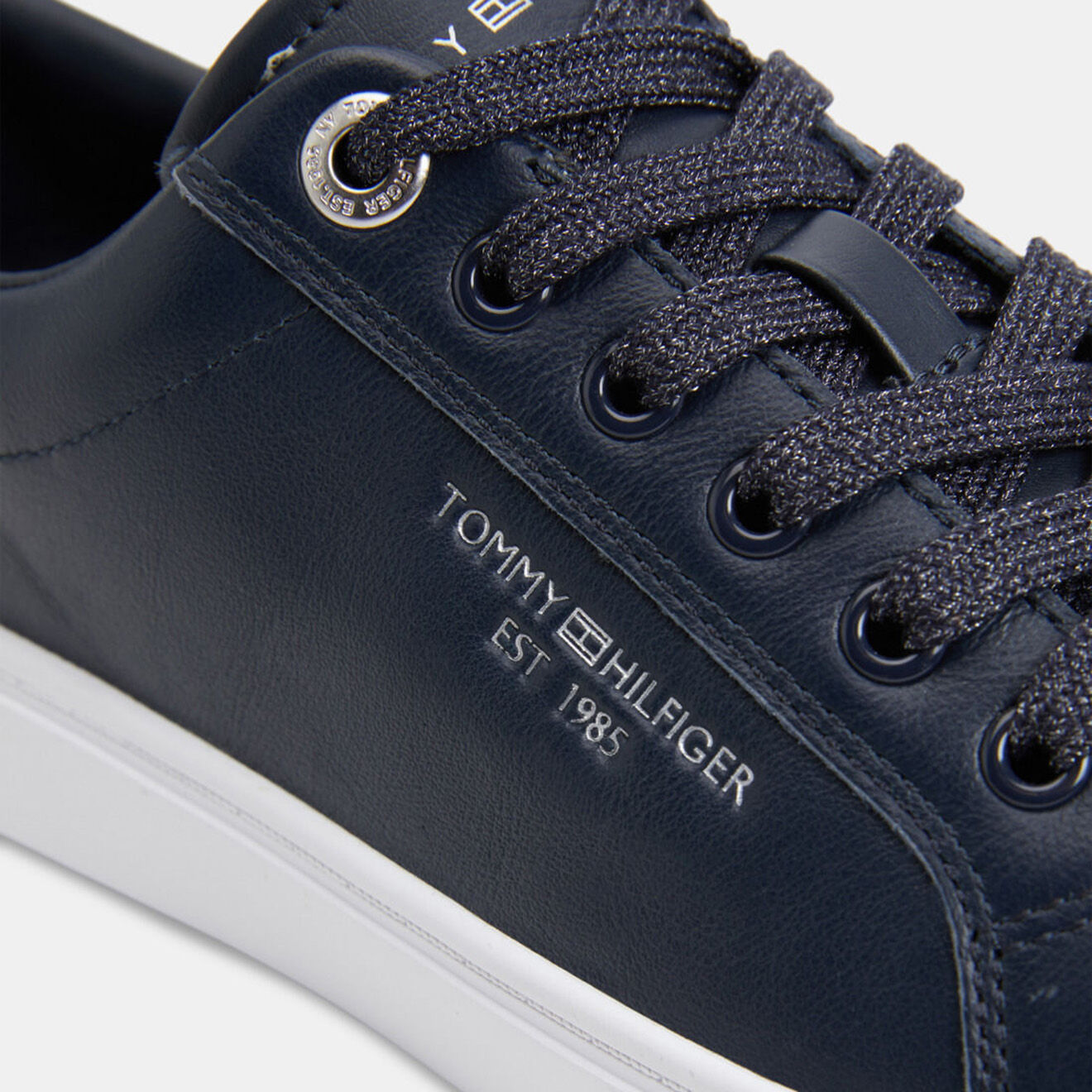 Tommy Hilfiger Baskets en Cuir Lurex bleu marine