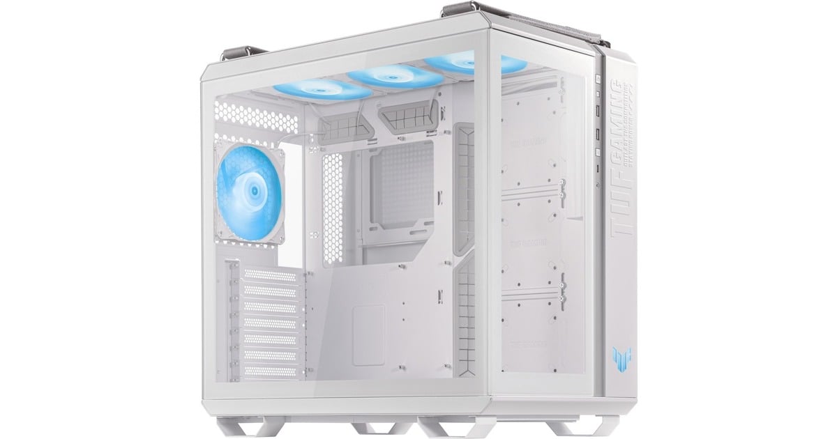 ASUSTUF Gaming GT502 PLUS midi tower behuizing  (Wit | 2x USB-A | 1x USB-C | Tempered Glass)