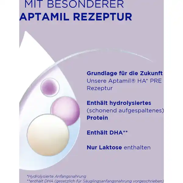 HA PRE hydrolysierte Anfangsnahrung von Geburt an