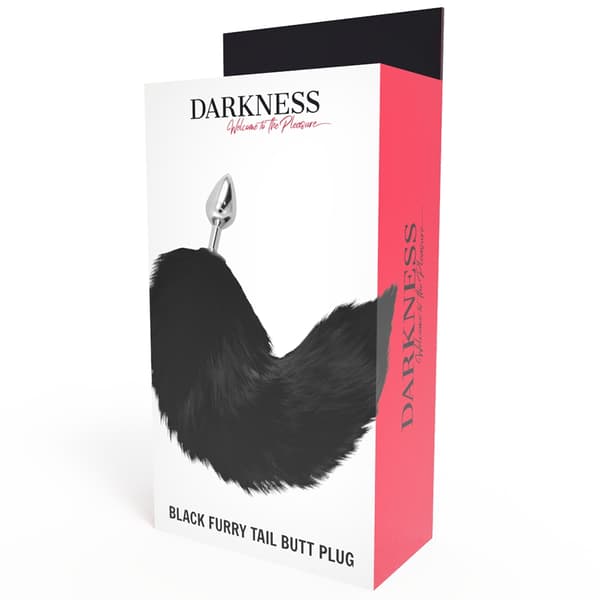Darkness - Sølv analplugg 8 Cm Med Svart Hale