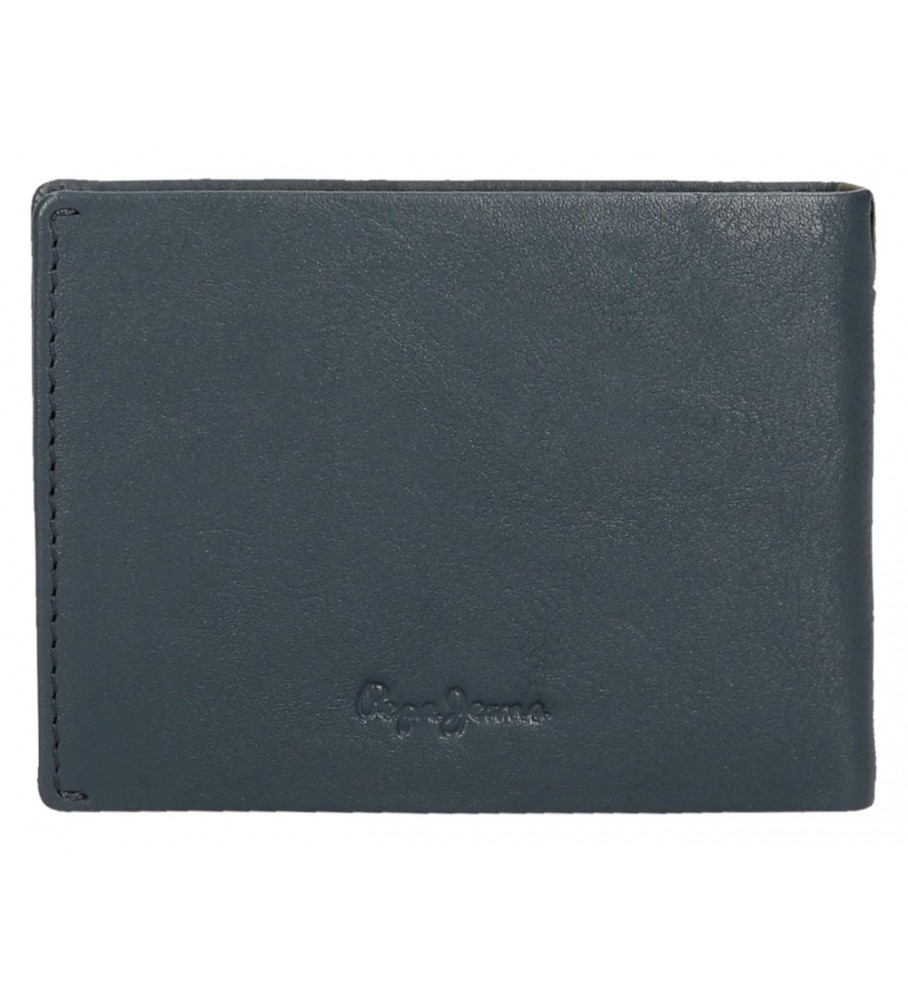 Carteira Pepe Jeans Marshal em couro azul marinho