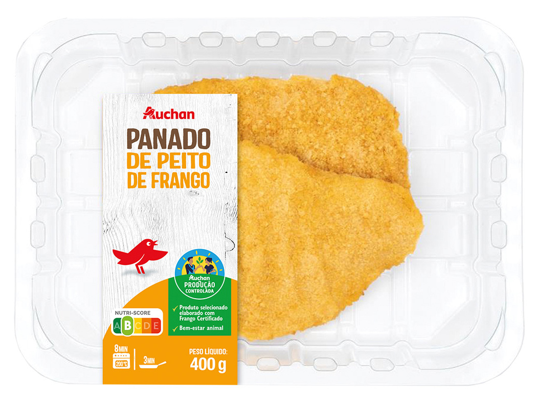 PEITO DE FRANGO PANADO AUCHAN CULTIVAMOS O BOM 400G