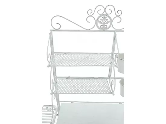 Étagères sur pied - Métal - 94 x 30 x 149cm - Blanc antique - Shine
