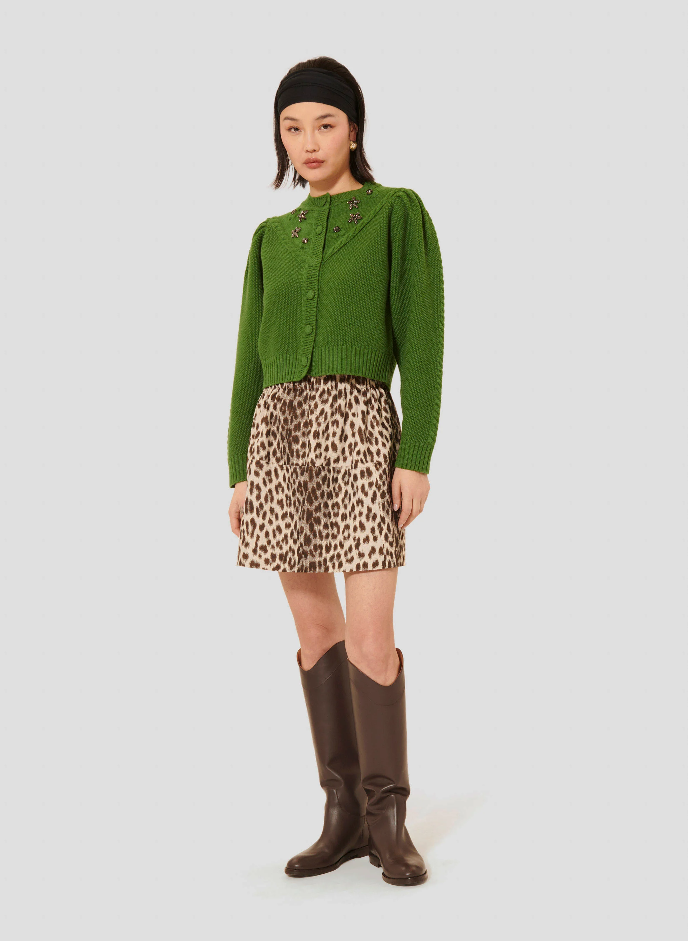 GUSTAVE - Gilet court en laine| Vert