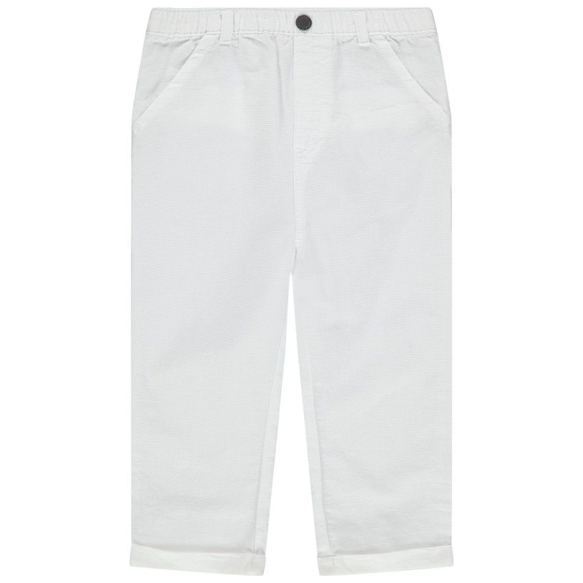 Pantalon en coton blanc uni - Blanc