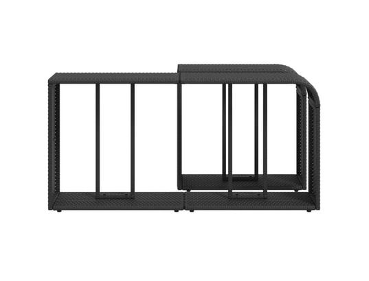 VIDAXL - Patère étagères de rangement 2 pcs noir résine tressée