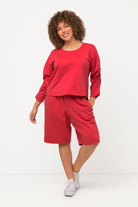 Sweat-Capri Rose, Wash Out, gerades Bein, Taschen