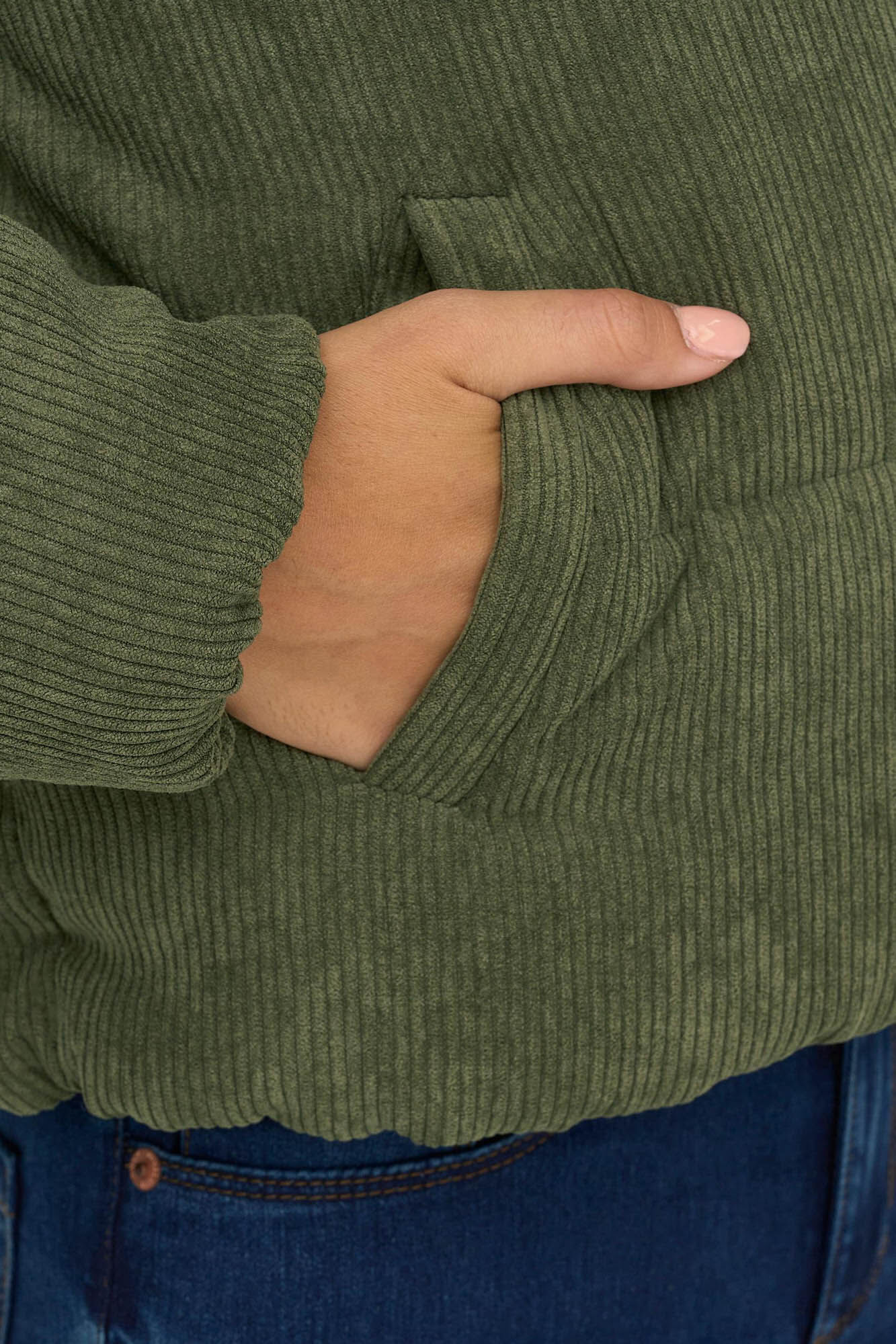 Jaqueta acolchoada de veludo cotelê