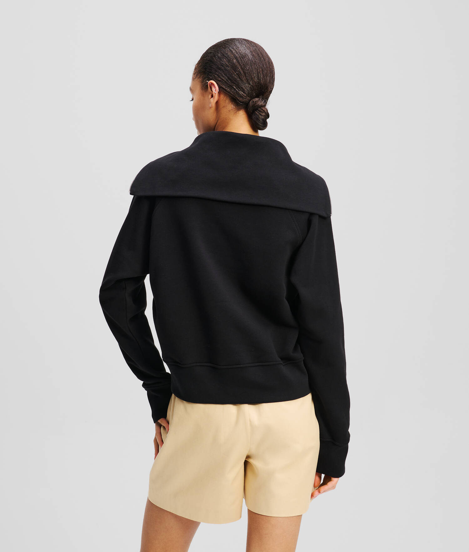 SWEATSHIRT À DEMI FERMETURE ÉCLAIR - Noir