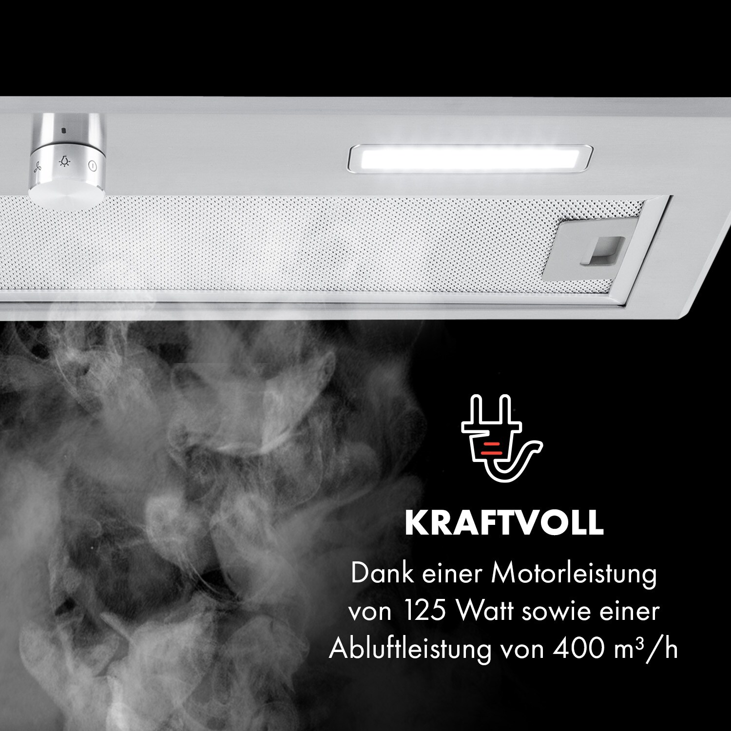Simplica Dunstabzugshaube Einbau 70cm Abluft: 400 m³/h LED Edelstahl