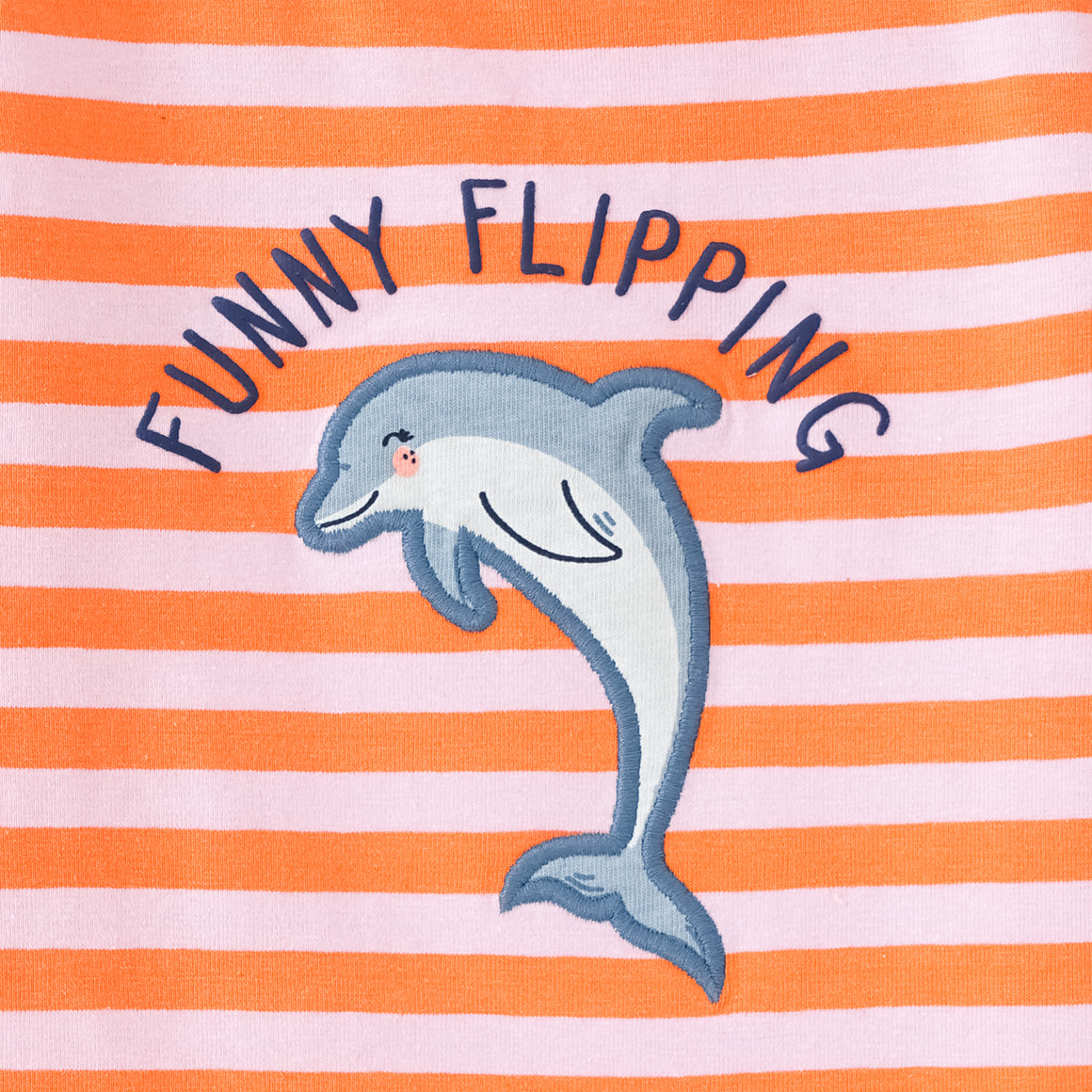 Topomini Baby T-Shirt mit Delfin-Motiv rosa / orange