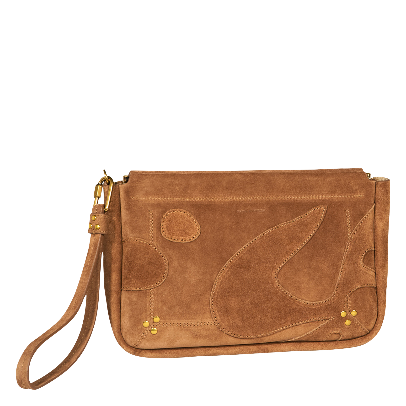 CLAP L - Pochette en cuir velours | Marron