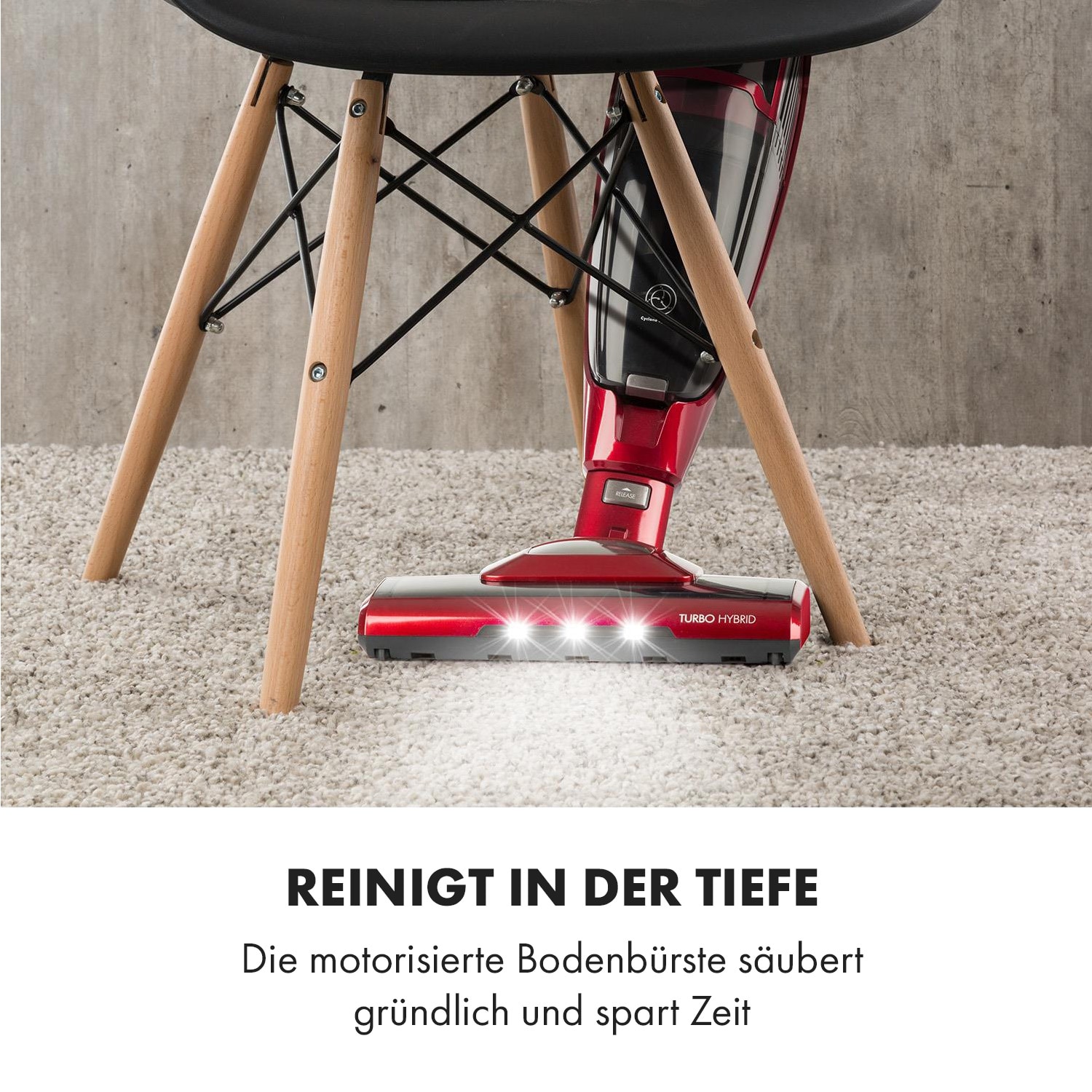 TurboHybrid Staubsauger Boden- und Handstaubsauger metallic-rot Metallic