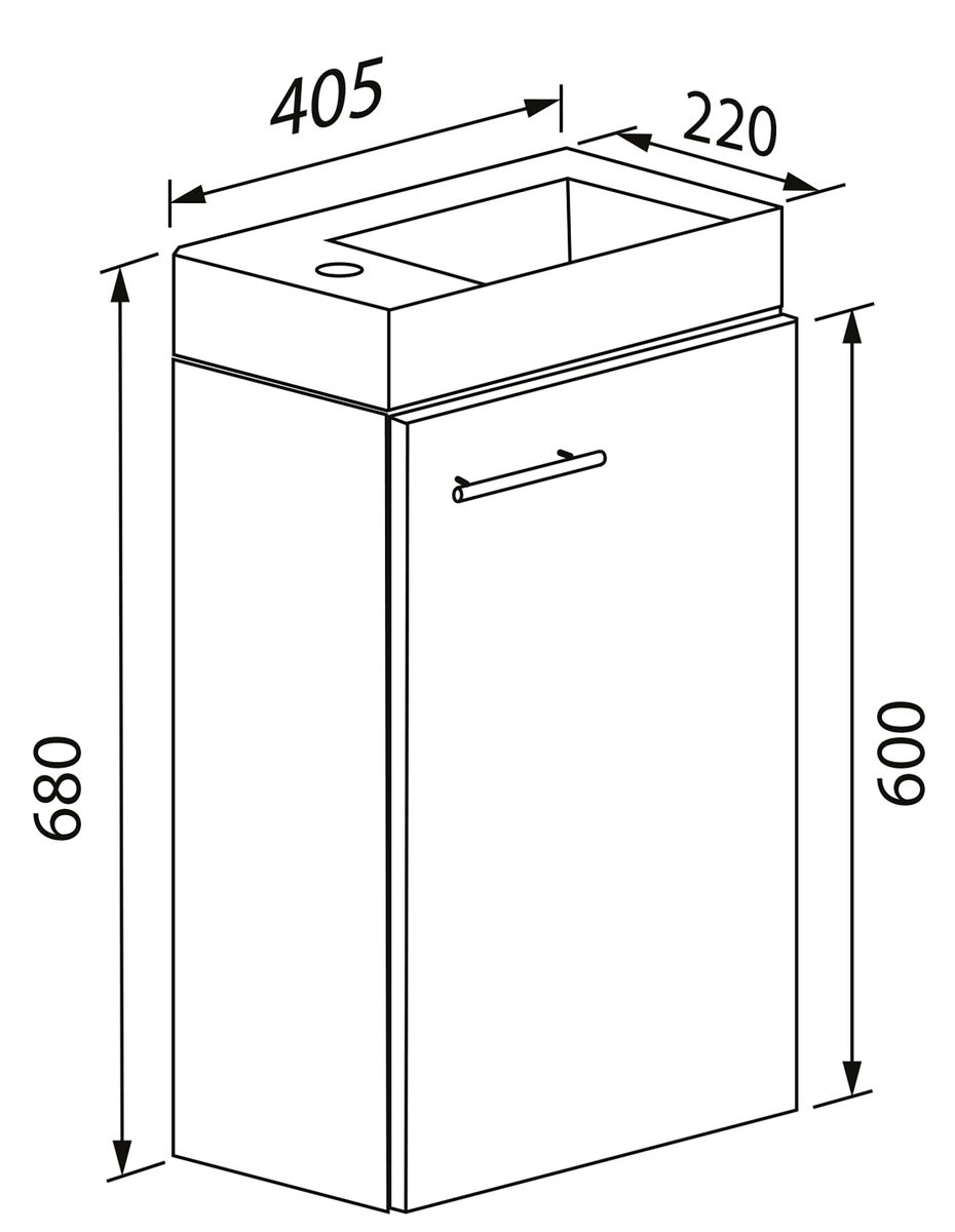 2-delige Slito smalle wastafel, zwart