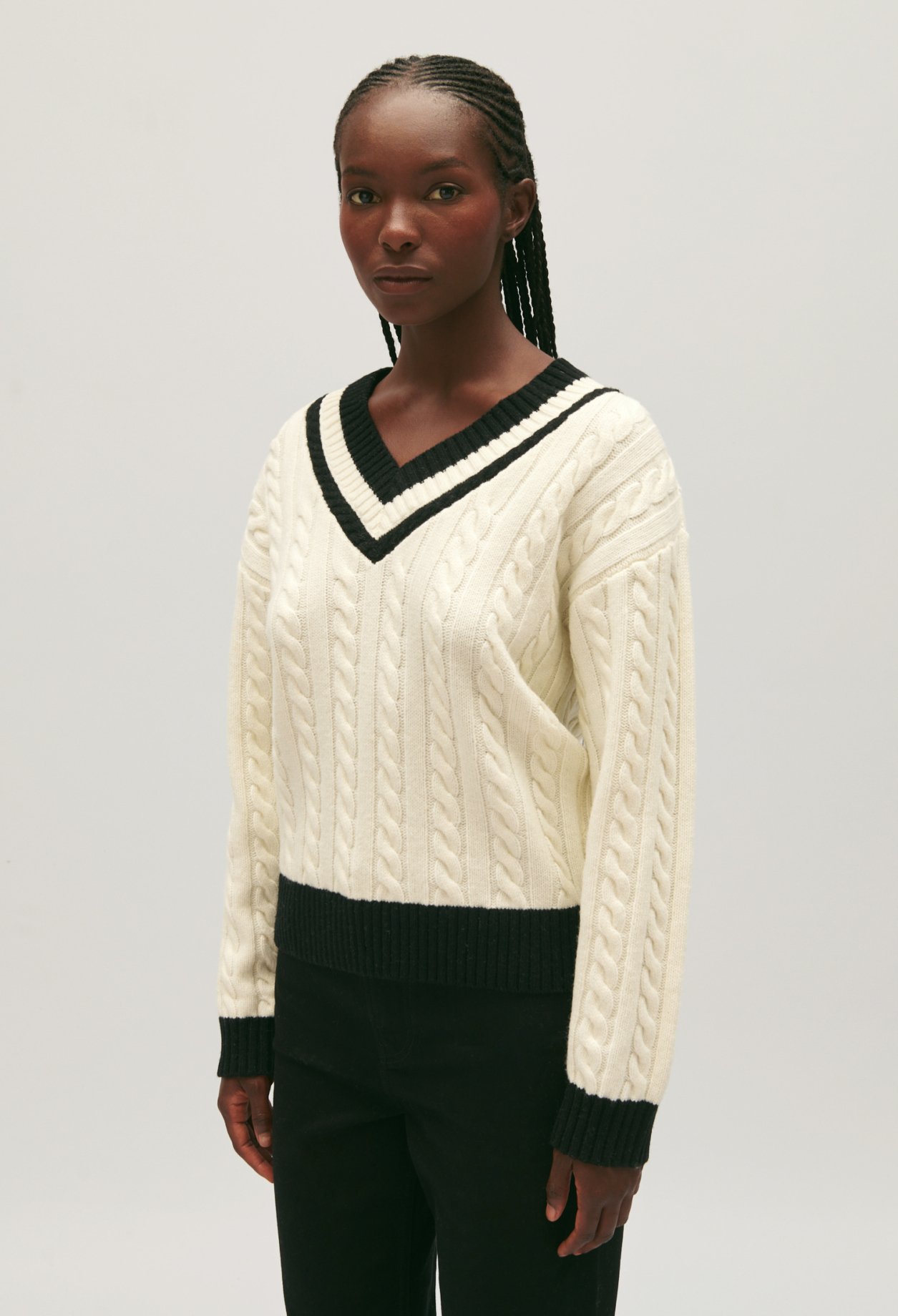 Pull maille torsadee