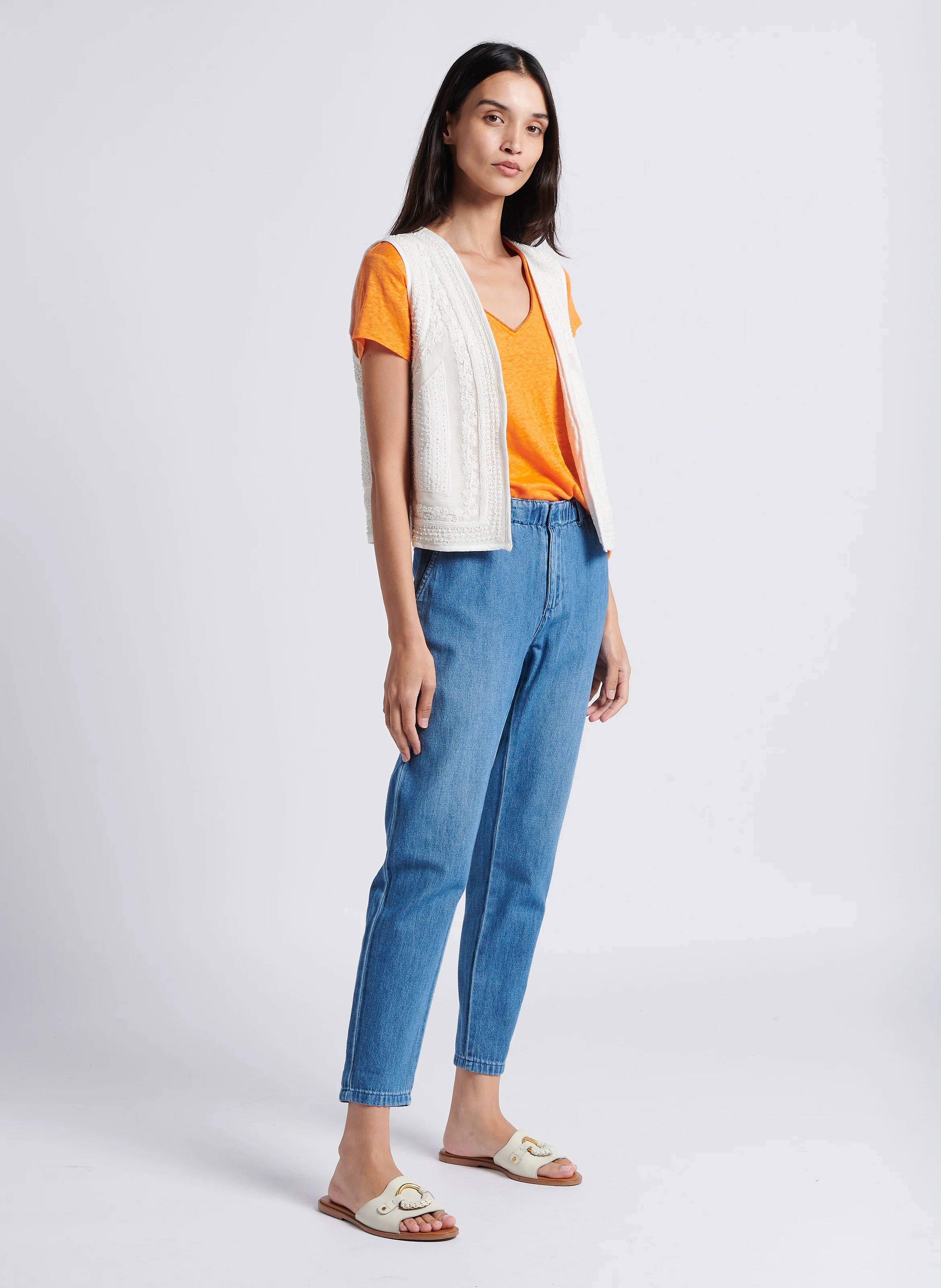 SABIL - Jean droit en coton | Bleu