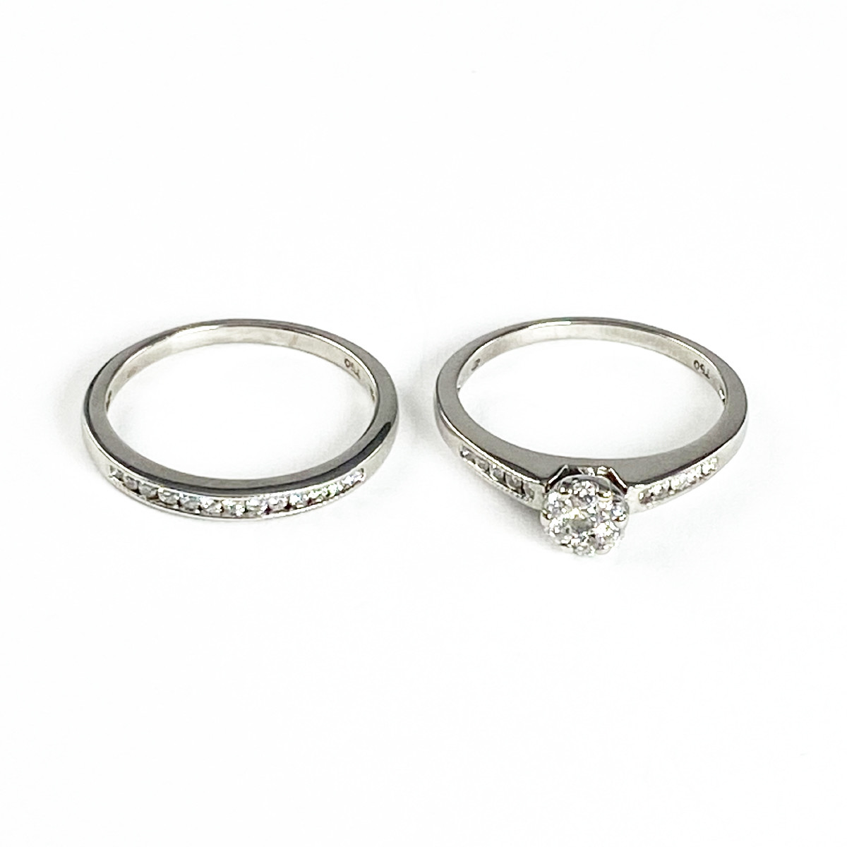 Bague d'occasion or 750 blanc diamants