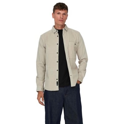 Chemise à manches longues homme Onsnewterry Reg Cord ONLY AND SONS