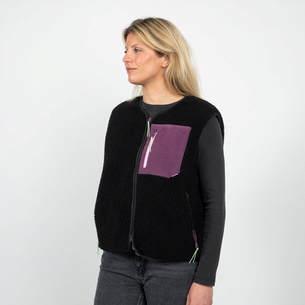 Sherpa sans manches femme noir s