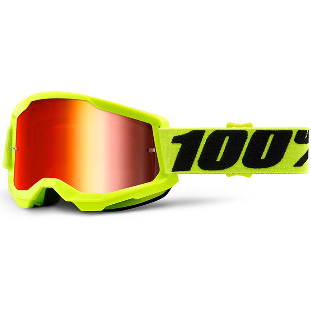 100% - Masque Strata 2 - Ecran Mirror - 2021 Jaune / Noir / Iridium