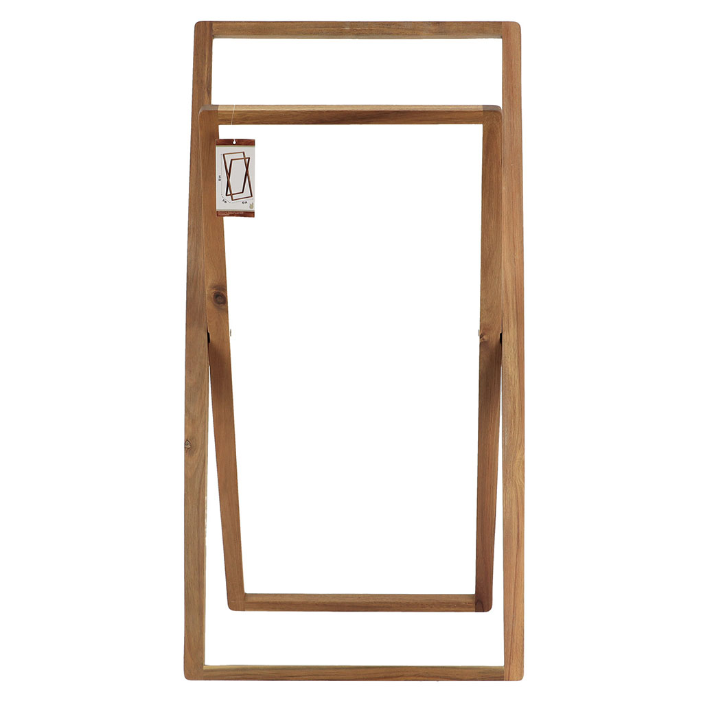 Porte-serviettes acacia 2 barres 31x82x45cm