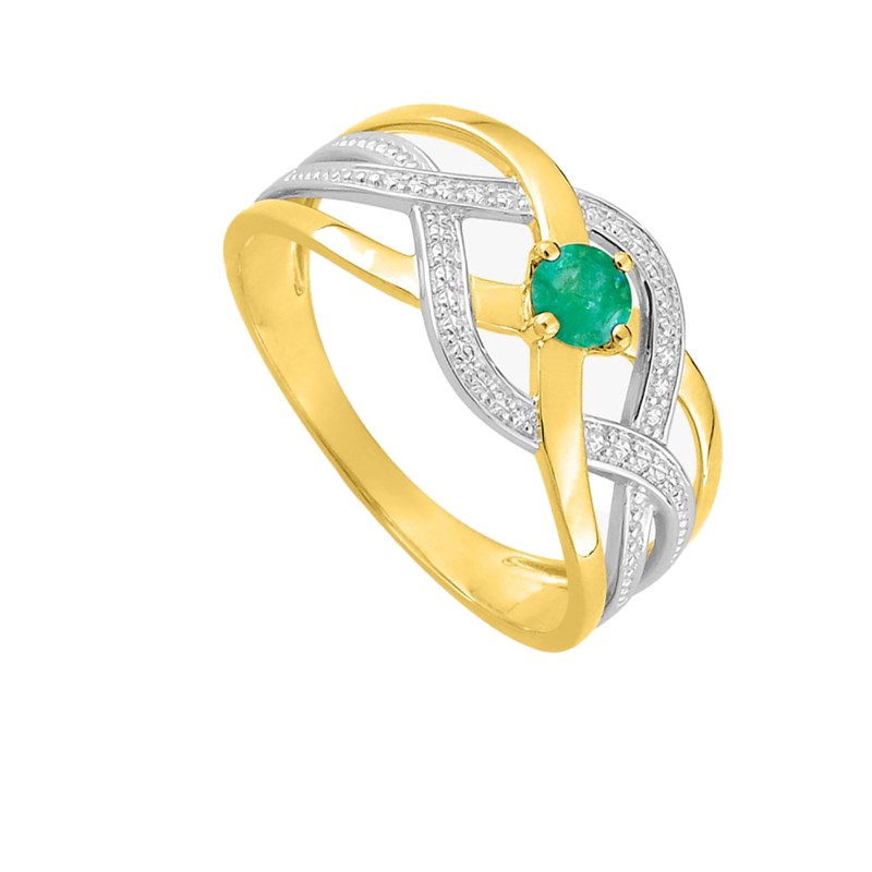 Bague femme - émeraude - Or 18 Carats