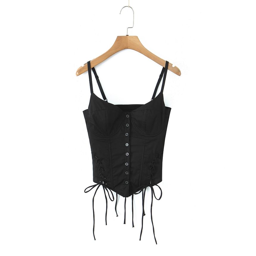 Trisica - Effen korset-camitop met vetersluiting