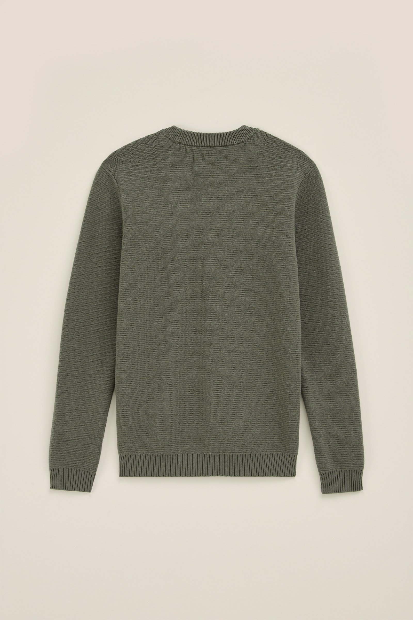 Jongens gebreide trui met ribstructuur WE Fashion Legergroen