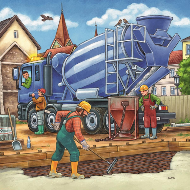 Puzzle-Box - Große Baufahrzeuge - 3x 49 Teile