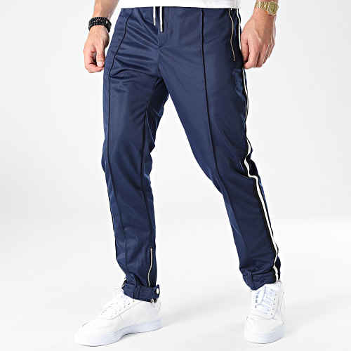 Pantalon Jogging A Bandes LL677 Bleu Marine